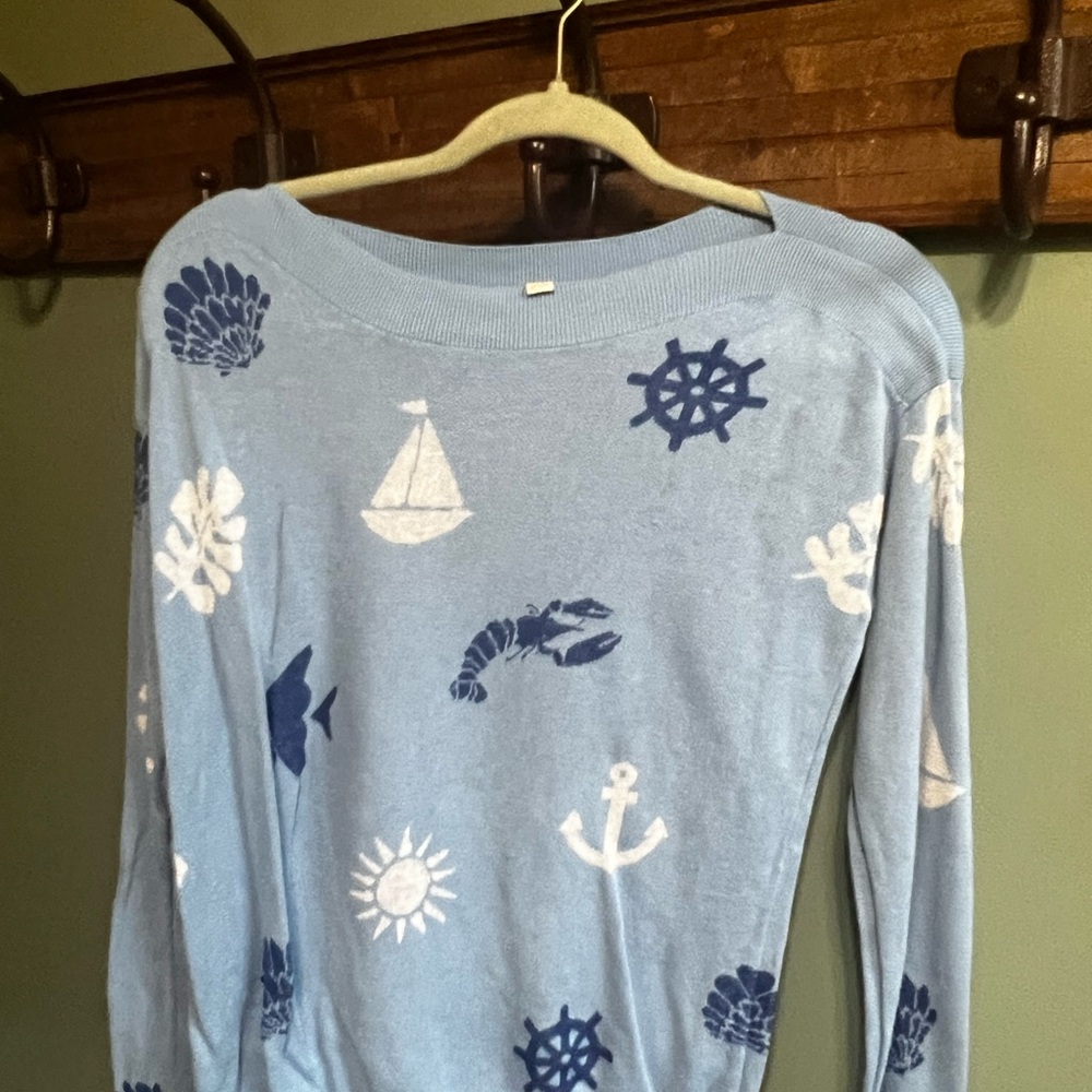 LOFT Sky Blue Boatneck Sweater